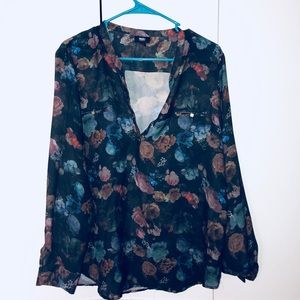 Sheer floral blouse